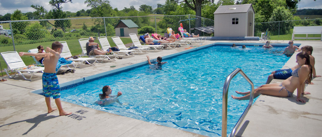 Fishing pond at Hickory Hollow Campground